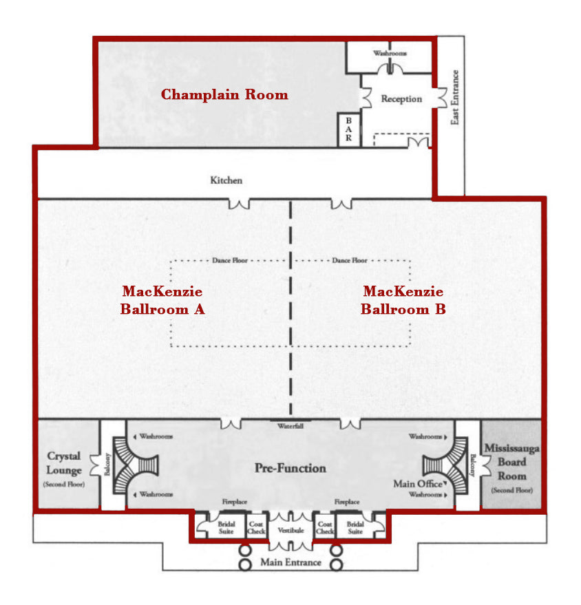 Floor plan of Red Rose Convention Centre